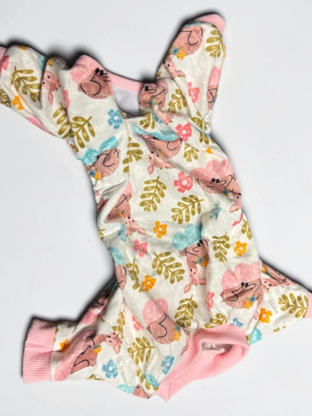 CuteBone Small Dog Pajamas Deer Print Puppy Onesie Soft Pet Jumpsuit NWOT